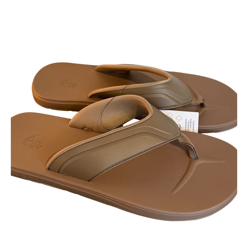 Body Glove Mens Comfort Flip Flops Brown Tan Padded Sandals Size 12 Gorpcore